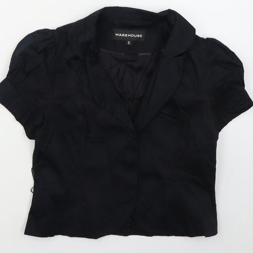 Warehouse Womens Black   Jacket  Size 12  Button