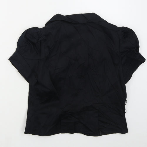 Warehouse Womens Black   Jacket  Size 12  Button