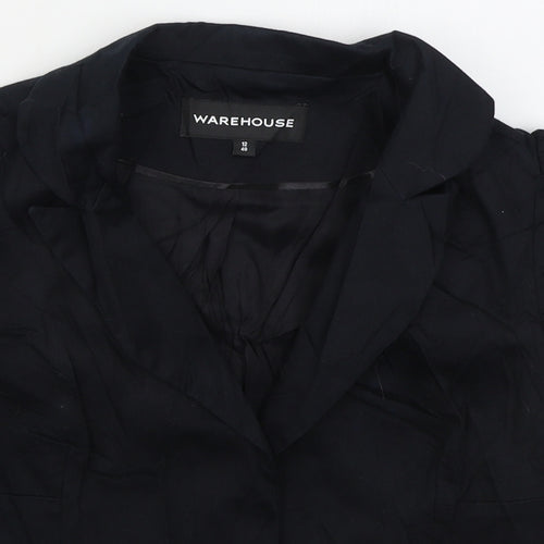 Warehouse Womens Black   Jacket  Size 12  Button