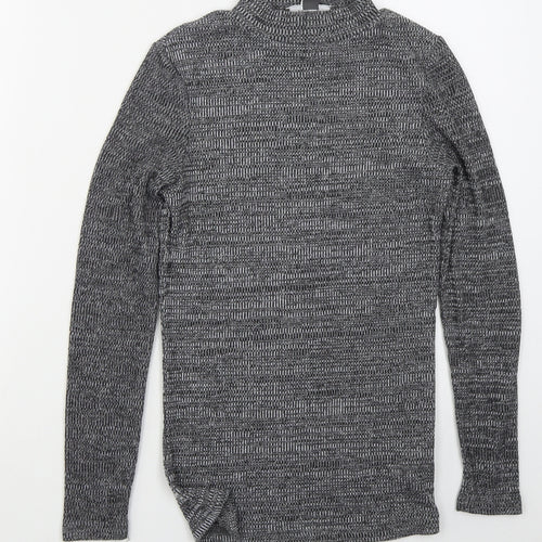 Primark Womens Grey Mock Neck  Viscose Pullover Jumper Size 10