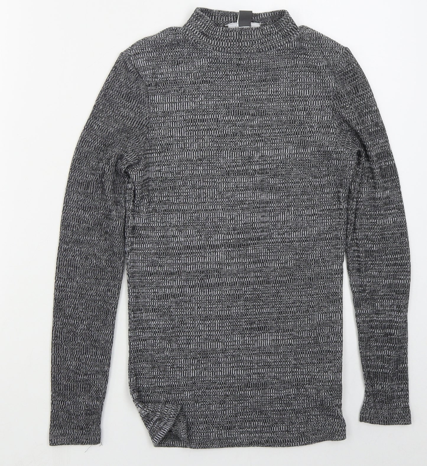 Primark Womens Grey Mock Neck  Viscose Pullover Jumper Size 10