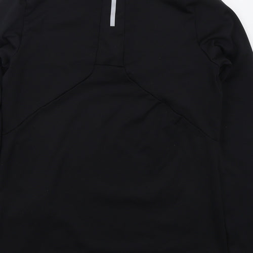 Kalenji Womens Black  Polyester Basic Casual Size 12 Mock Neck Zip