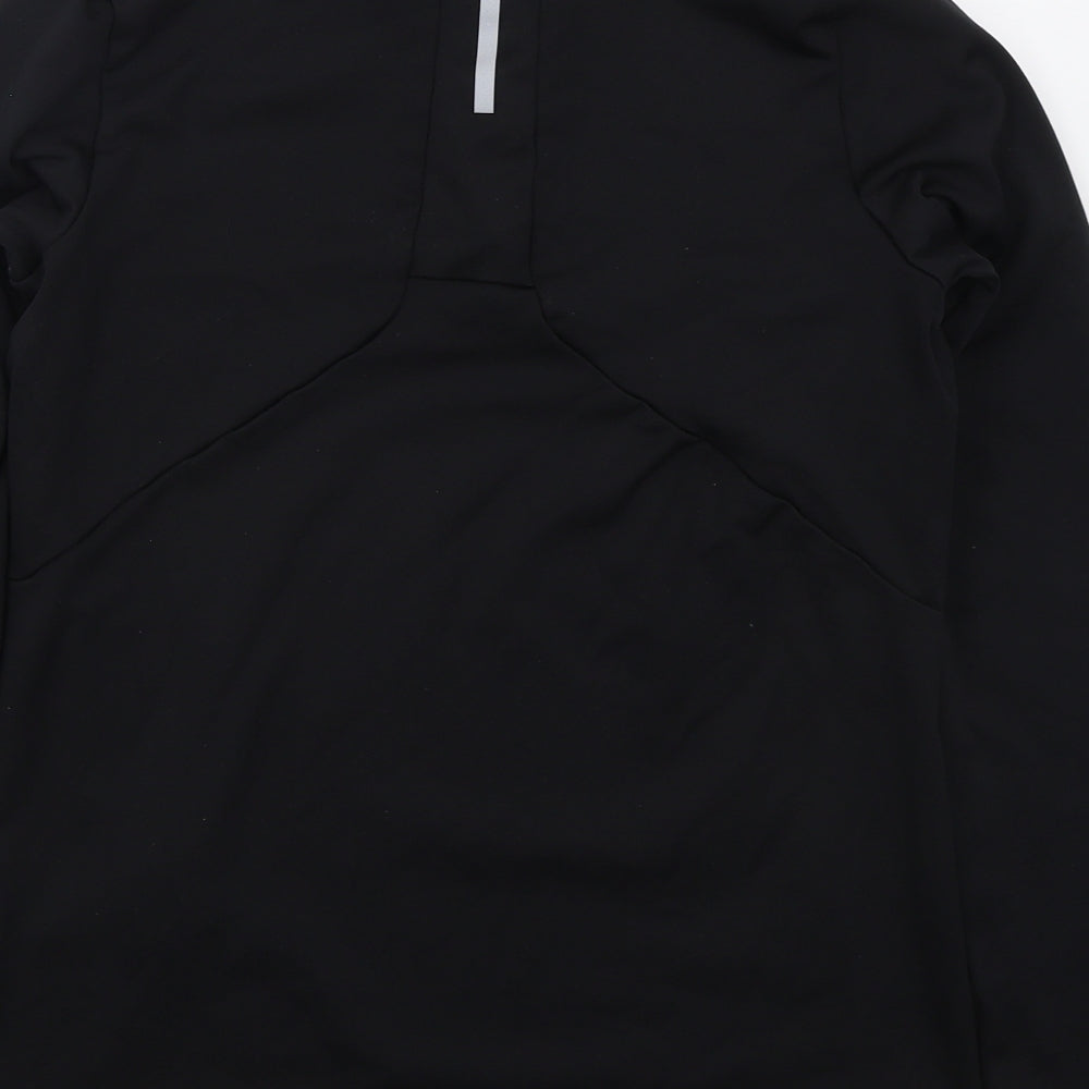 Kalenji Womens Black  Polyester Basic Casual Size 12 Mock Neck Zip