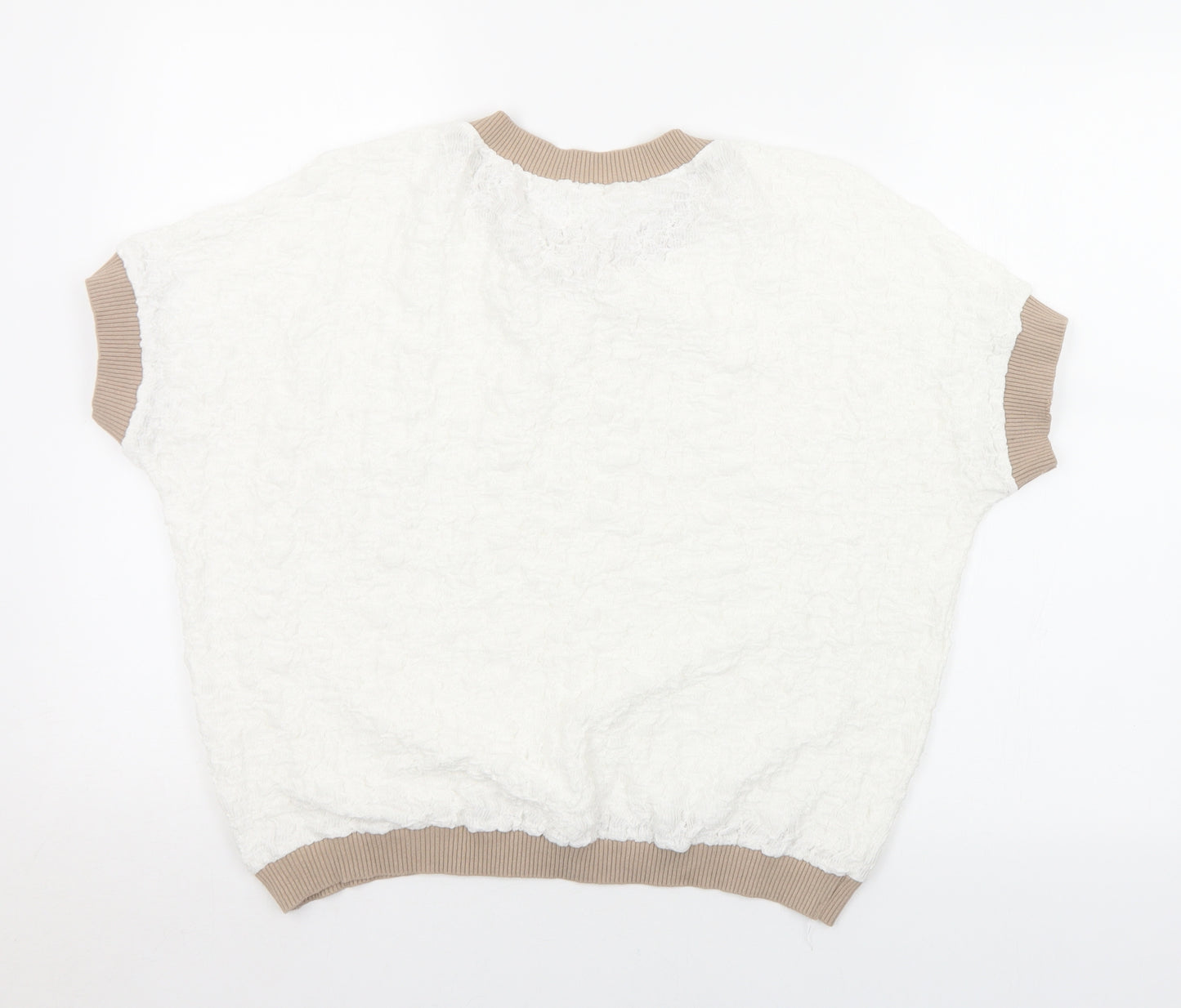 Preworn Womens White  Polyester  T-Shirt Size S Crew Neck