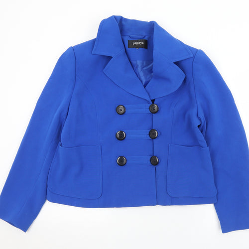 Papaya Womens Blue   Jacket  Size S  Button