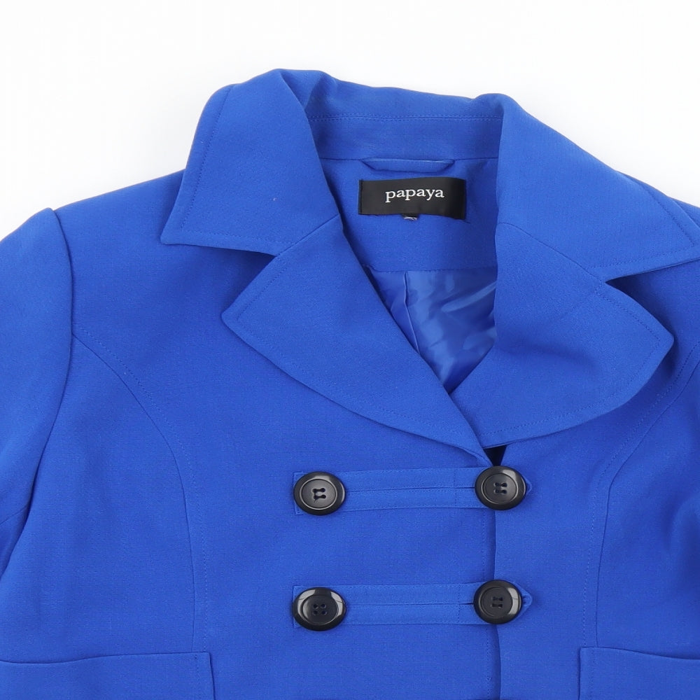 Papaya Womens Blue   Jacket  Size S  Button