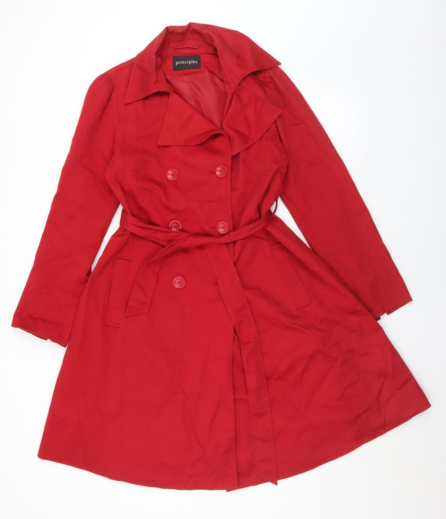 Principles Womens Red   Overcoat Coat Size 14  Button