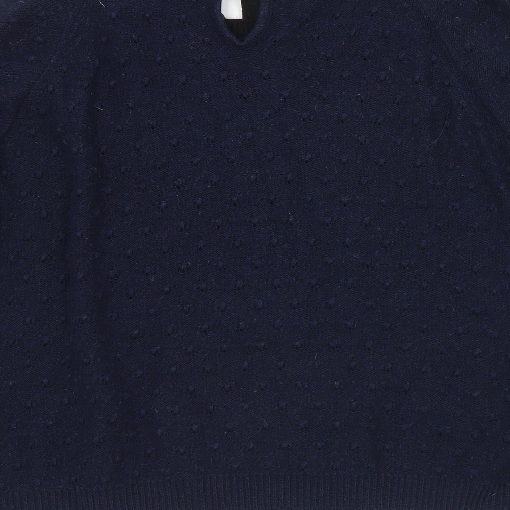 Topshop Womens Blue Round Neck  Acrylic Pullover Jumper Size 10