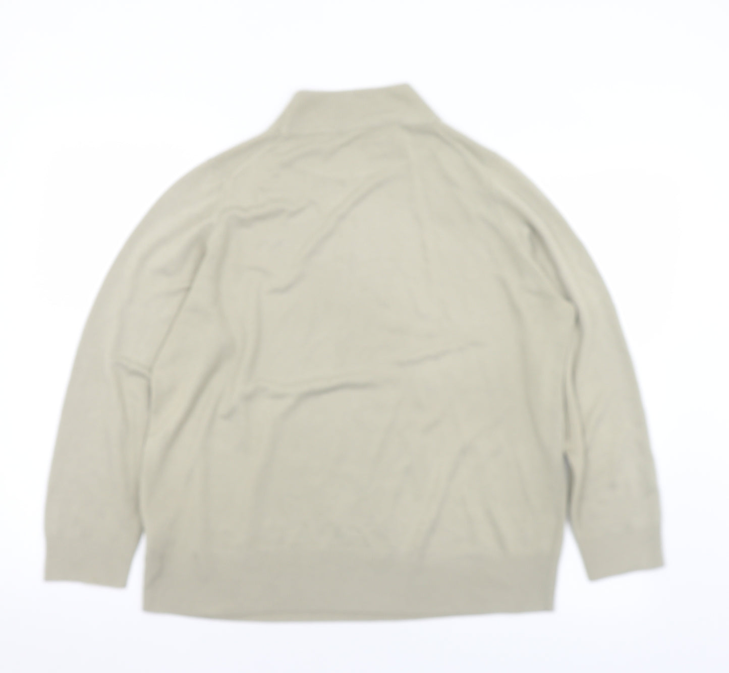 Marks and Spencer Womens Beige Mock Neck  Acrylic Pullover Jumper Size 20