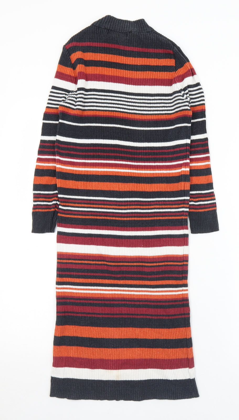 Atmosphere Womens Multicoloured Striped Acrylic Jumper Dress  Size 10  Mock Neck