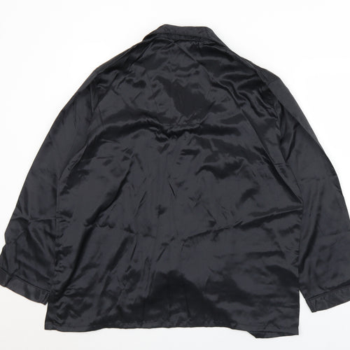 Skin to skin Womens Black Solid Polyester Top Pyjama Top Size 16  Button