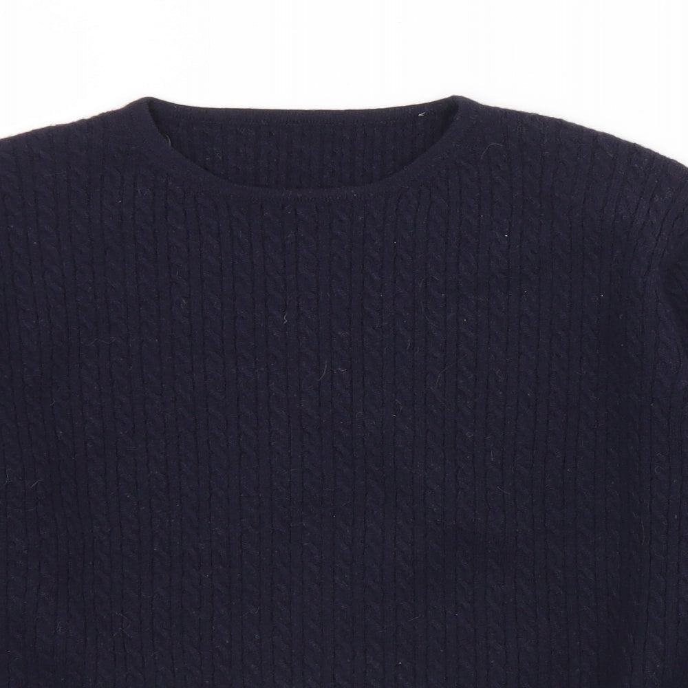 Preworn Womens Blue Crew Neck  Wool Pullover Jumper Size M