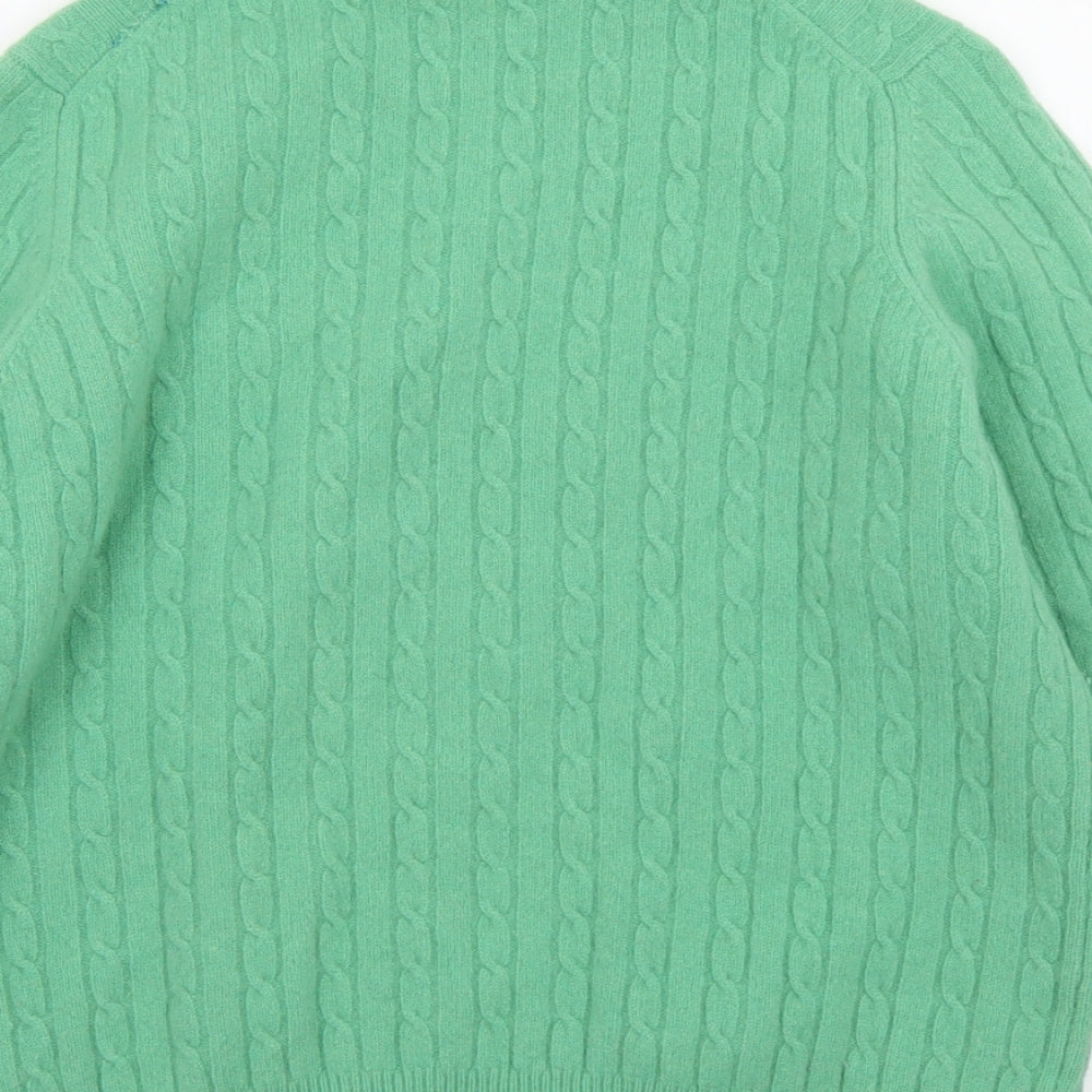 White of Harwick Womens Green Roll Neck  Wool Pullover Jumper Size M