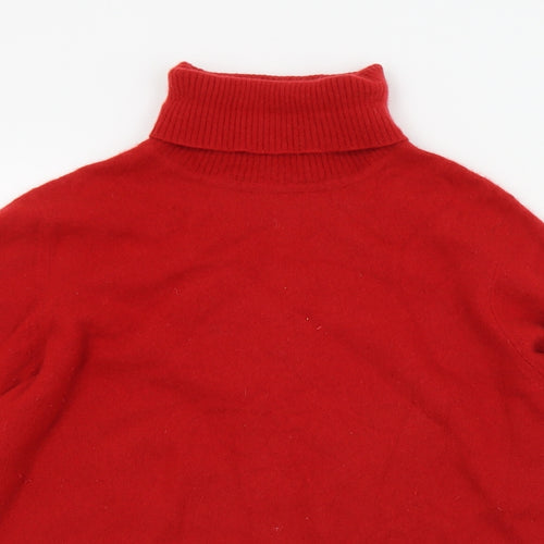 Esk Valley Womens Red Roll Neck  Cashmere Pullover Jumper Size L