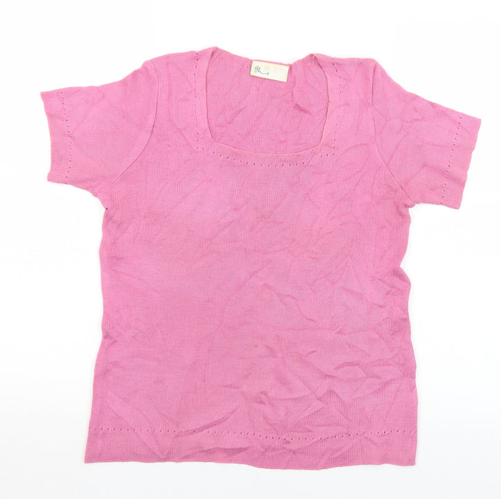 BHS Womens Pink Scoop Neck Acrylic Pullover Jumper Size 12