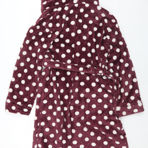Dorothy Perkins Womens Purple Polka Dot Polyester Top Robe Size M  Tie