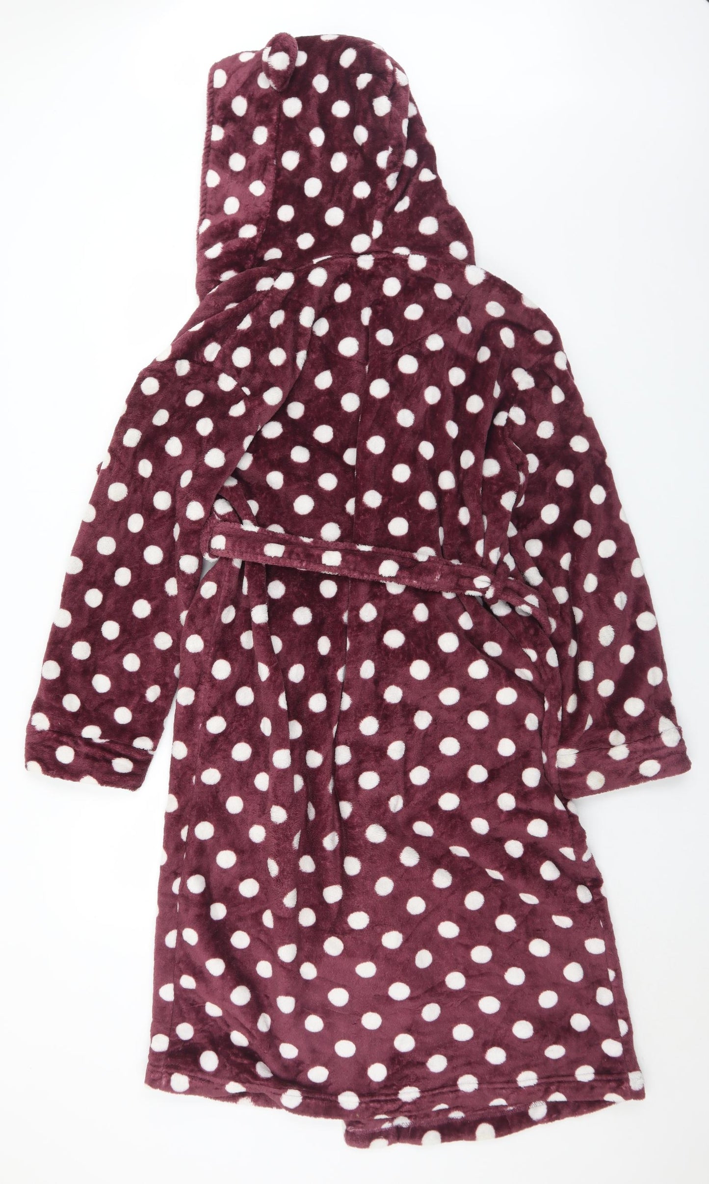 Dorothy Perkins Womens Purple Polka Dot Polyester Top Robe Size M  Tie