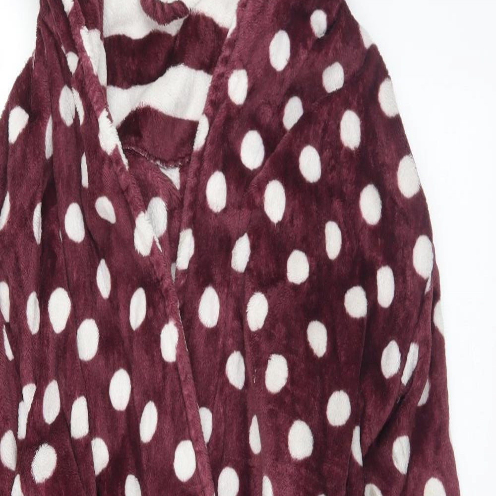Dorothy Perkins Womens Purple Polka Dot Polyester Top Robe Size M  Tie