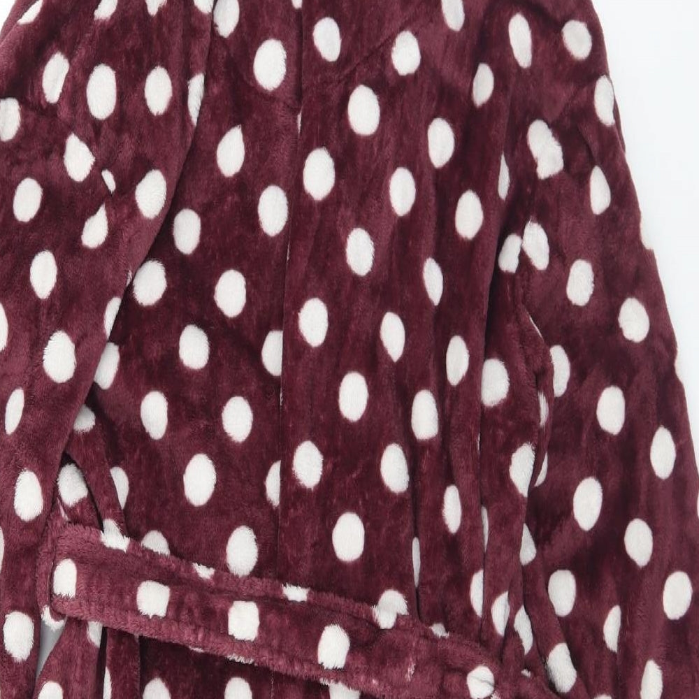 Dorothy Perkins Womens Purple Polka Dot Polyester Top Robe Size M  Tie