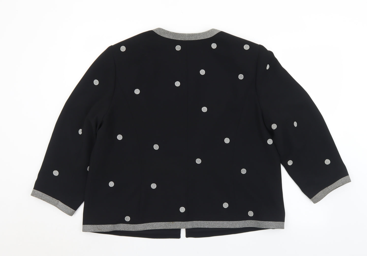 Windsmoor Womens Black Polka Dot  Jacket  Size 18  Hook & Eye