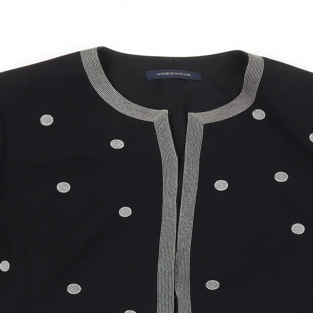 Windsmoor Womens Black Polka Dot  Jacket  Size 18  Hook & Eye