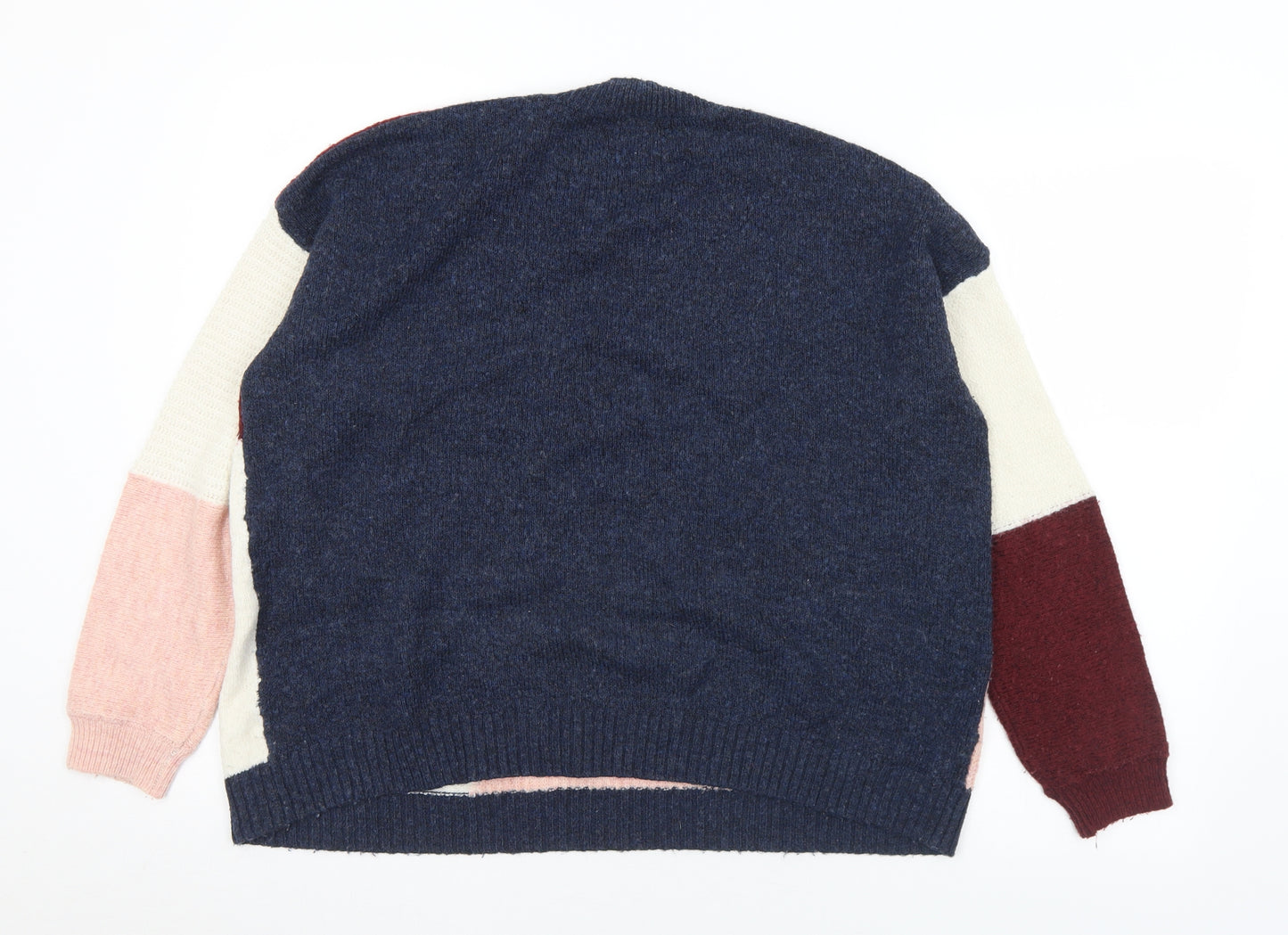 George Womens Multicoloured Round Neck  Acrylic Pullover Jumper Size M