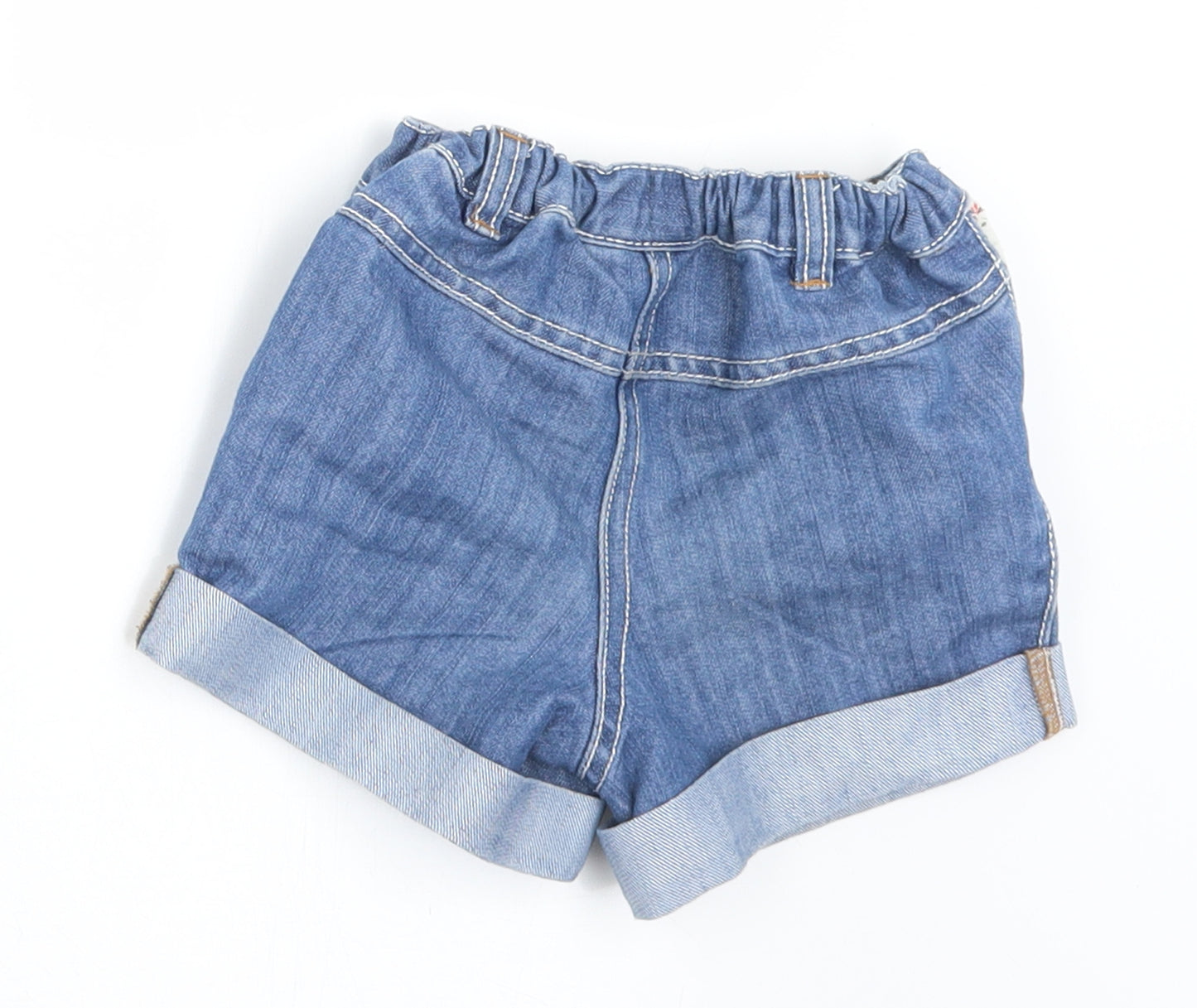 NEXT Girls Blue Floral Cotton Boyfriend Shorts Size 2-3 Years  Regular Buckle