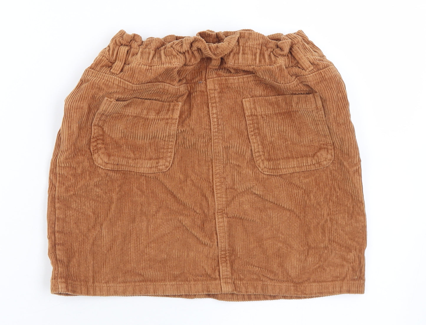 Matalan Girls Brown  Cotton A-Line Skirt Size 10 Years  Regular Button