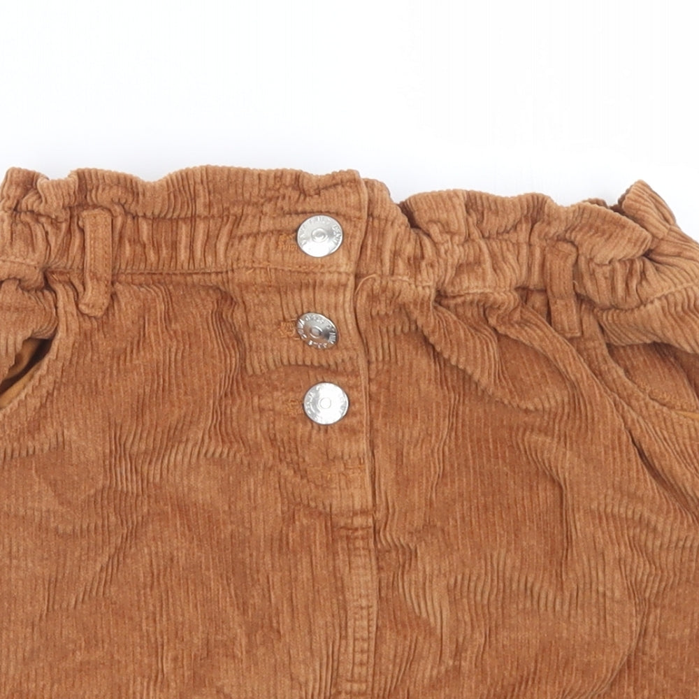 Matalan Girls Brown  Cotton A-Line Skirt Size 10 Years  Regular Button