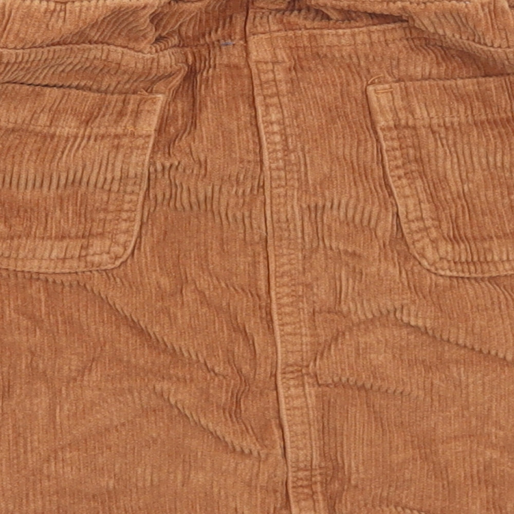 Matalan Girls Brown  Cotton A-Line Skirt Size 10 Years  Regular Button