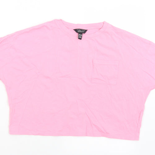 New Look Girls Pink  Polyester Camisole T-Shirt Size 14-15 Years Crew Neck