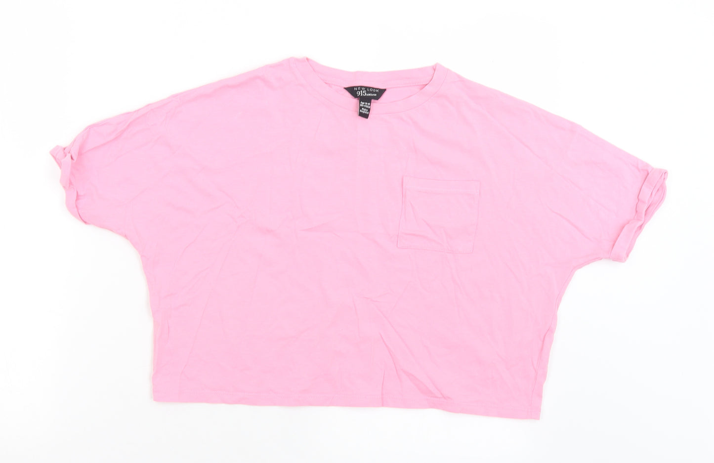 New Look Girls Pink  Polyester Camisole T-Shirt Size 14-15 Years Crew Neck