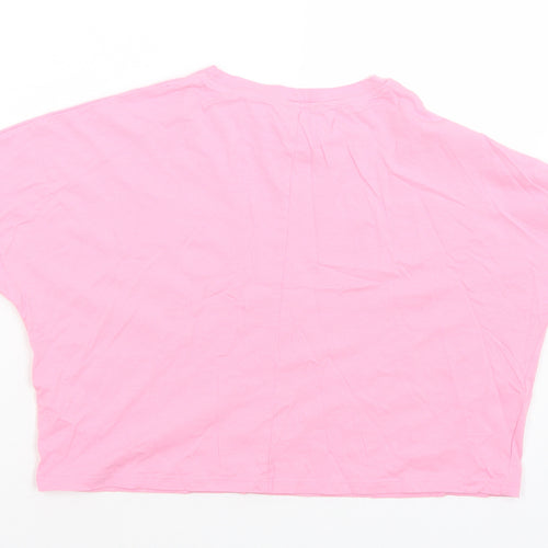 New Look Girls Pink  Polyester Camisole T-Shirt Size 14-15 Years Crew Neck