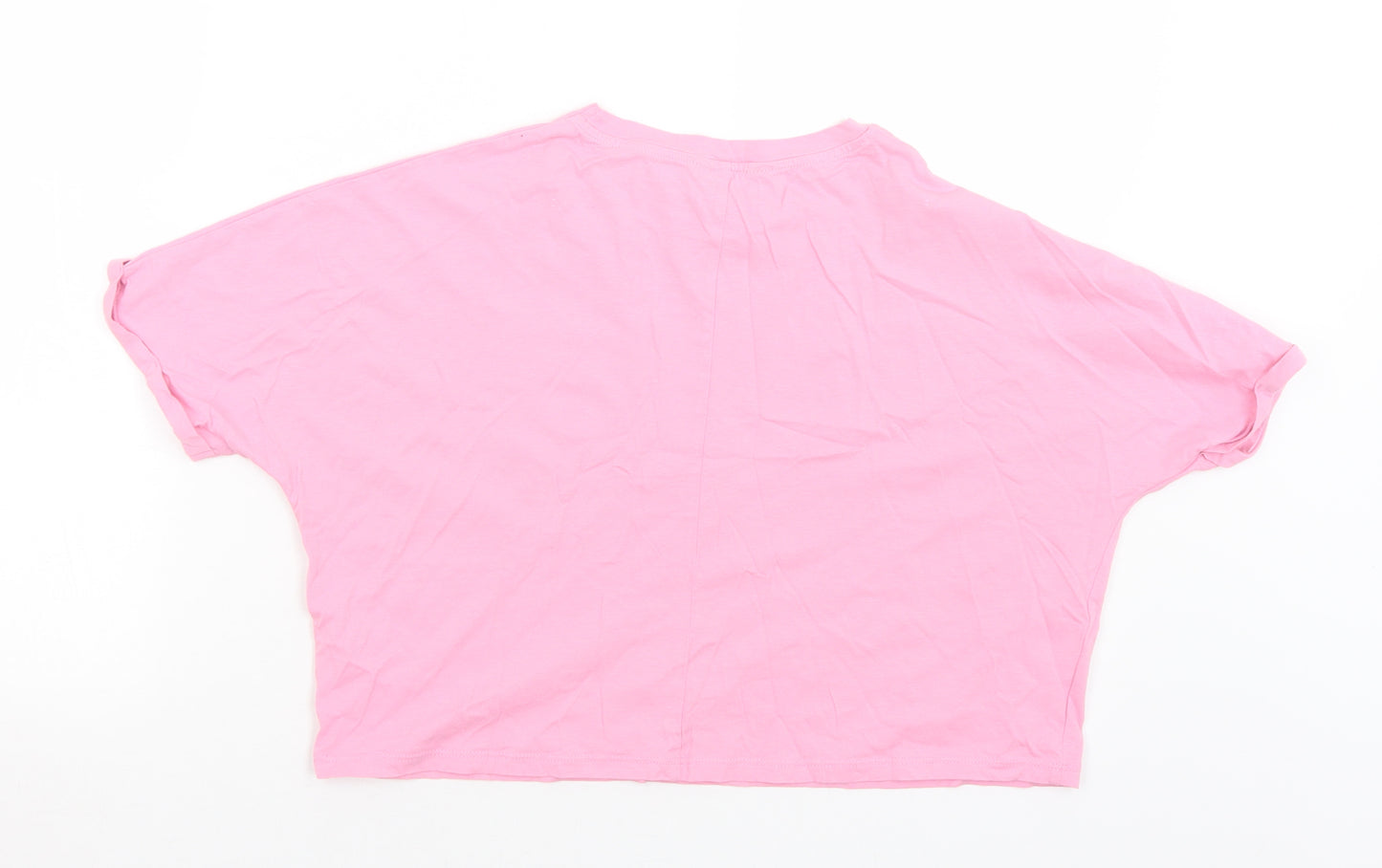 New Look Girls Pink  Polyester Camisole T-Shirt Size 14-15 Years Crew Neck