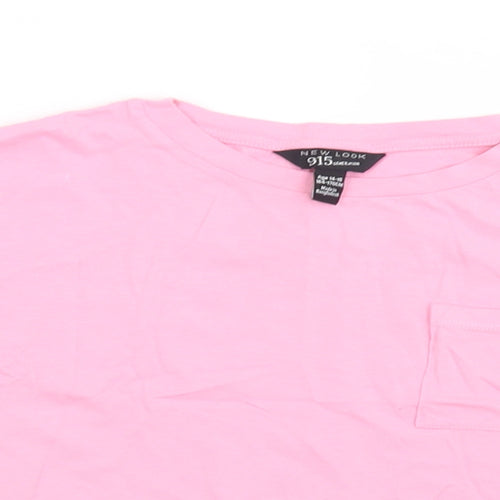 New Look Girls Pink  Polyester Camisole T-Shirt Size 14-15 Years Crew Neck