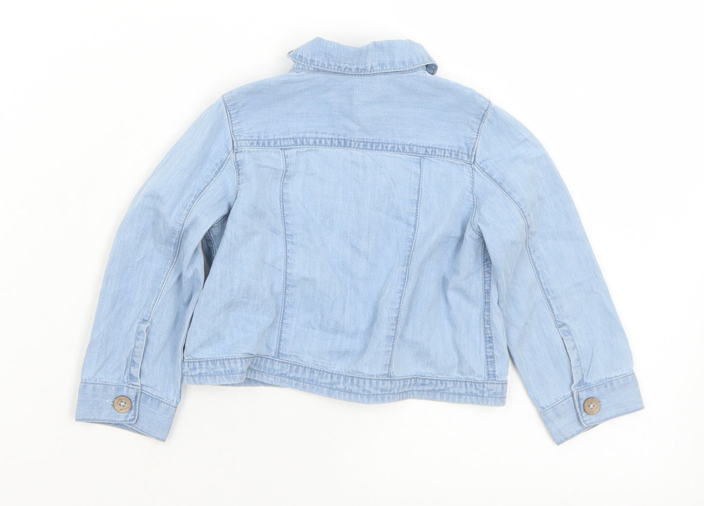 George Girls Blue Floral  Jacket  Size 9-12 Months   Button