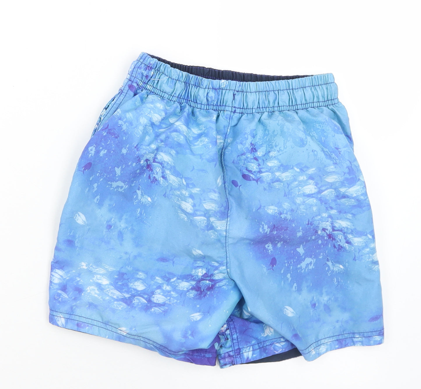 George Boys Blue  Polyester Sweat Shorts Size 11-12 Years  Regular Drawstring - Swim Shorts