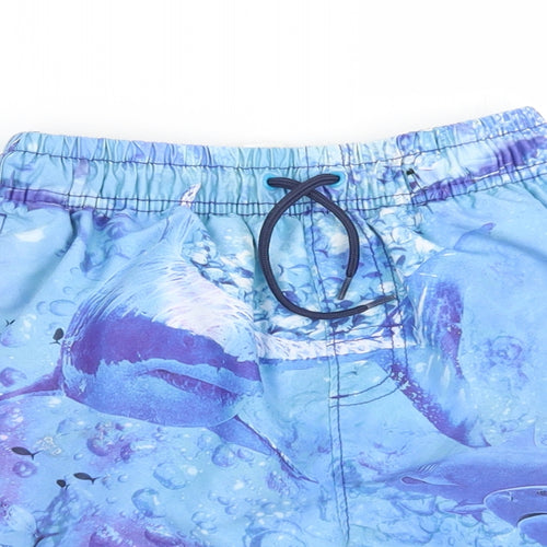George Boys Blue  Polyester Sweat Shorts Size 11-12 Years  Regular Drawstring - Swim Shorts