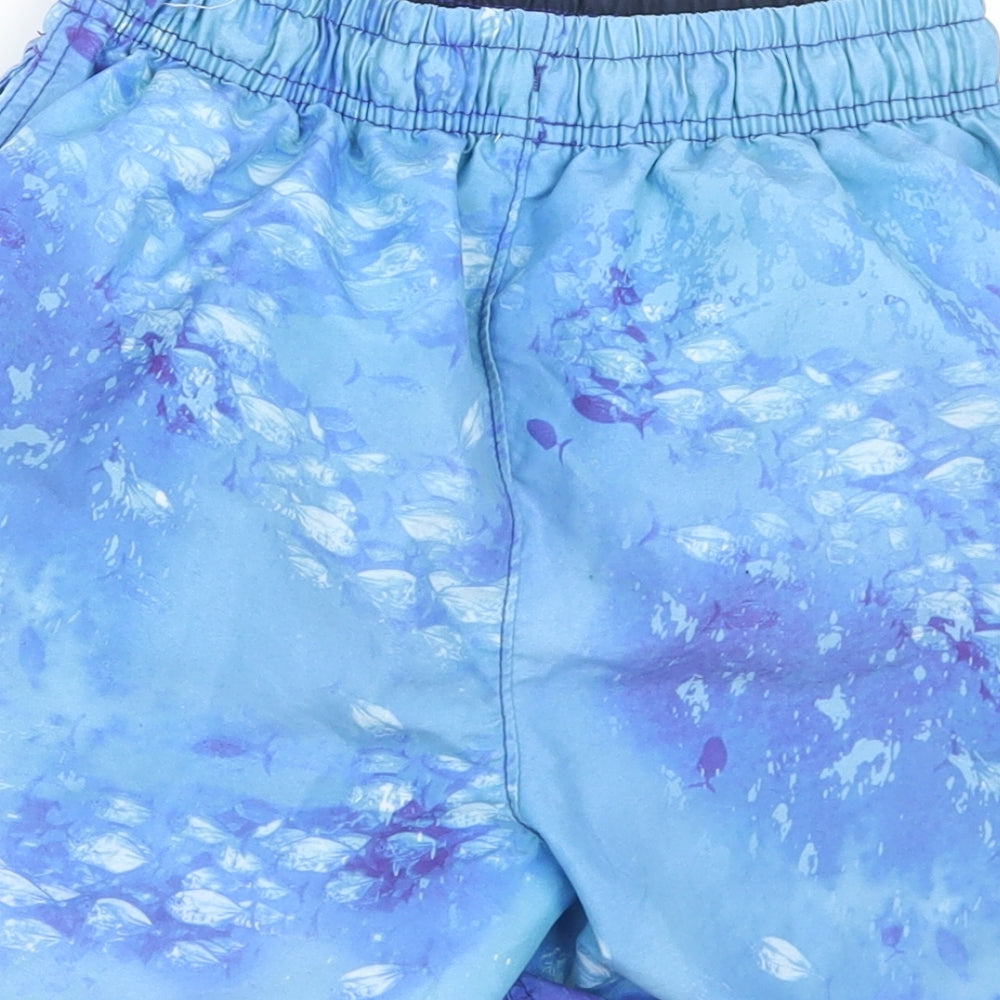 George Boys Blue  Polyester Sweat Shorts Size 11-12 Years  Regular Drawstring - Swim Shorts