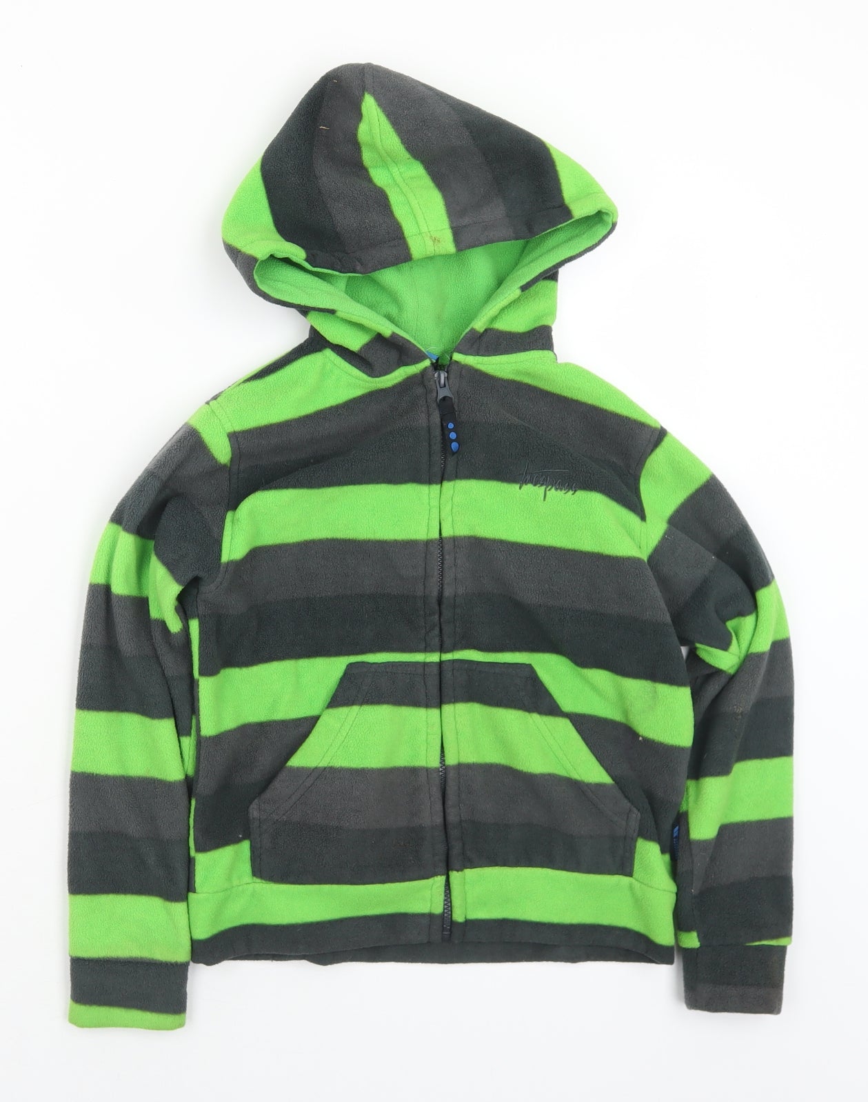 Tresspass Boys Green Striped  Jacket  Size 7-8 Years  Zip
