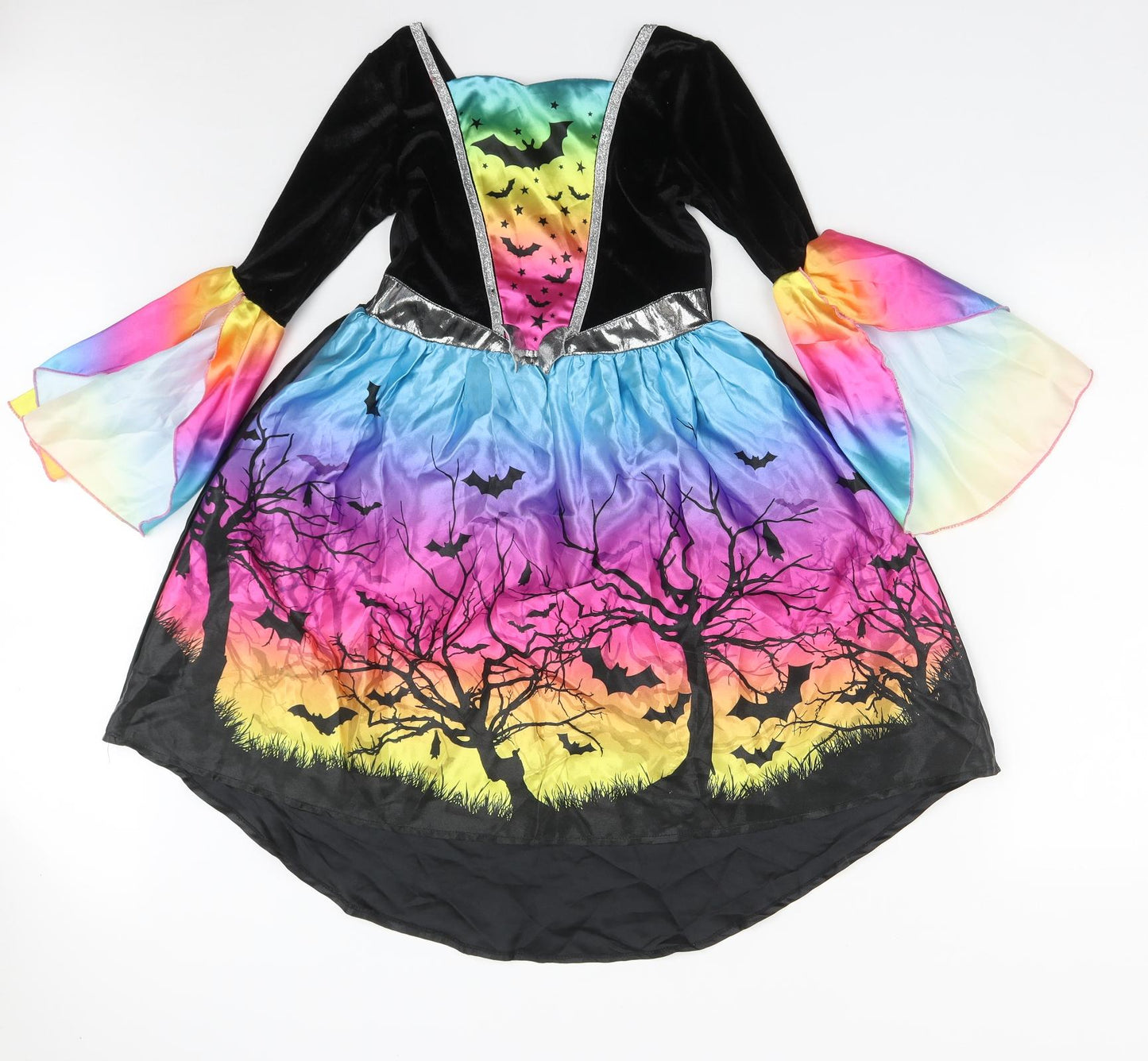 F&F Girls Black  Polyester Fit & Flare  Size 9-10 Years  Square Neck  - Halloween Fancy Dress