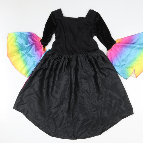 F&F Girls Black  Polyester Fit & Flare  Size 9-10 Years  Square Neck  - Halloween Fancy Dress