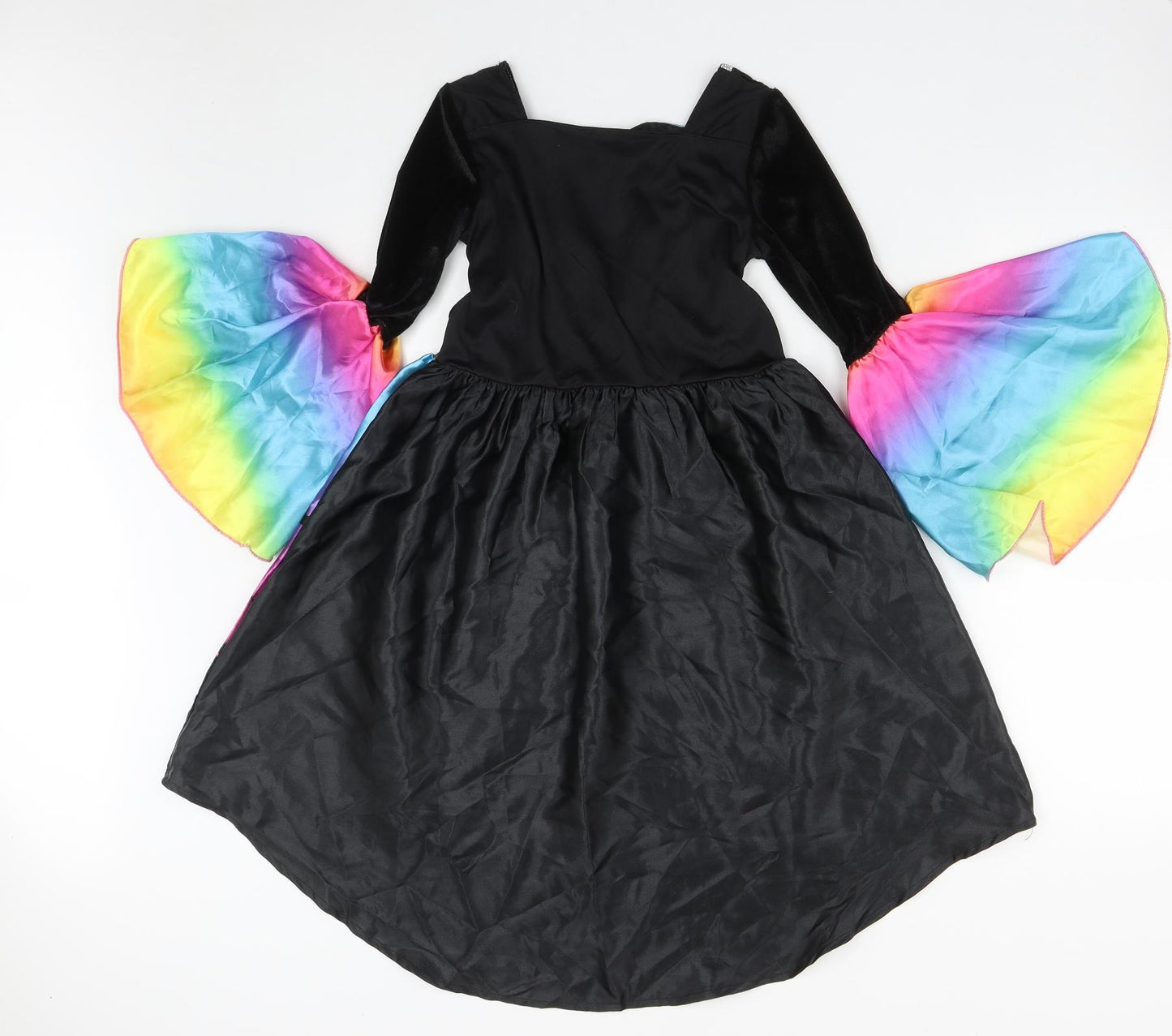 F&F Girls Black  Polyester Fit & Flare  Size 9-10 Years  Square Neck  - Halloween Fancy Dress