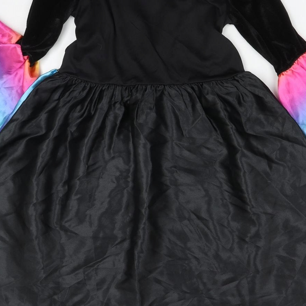 F&F Girls Black  Polyester Fit & Flare  Size 9-10 Years  Square Neck  - Halloween Fancy Dress