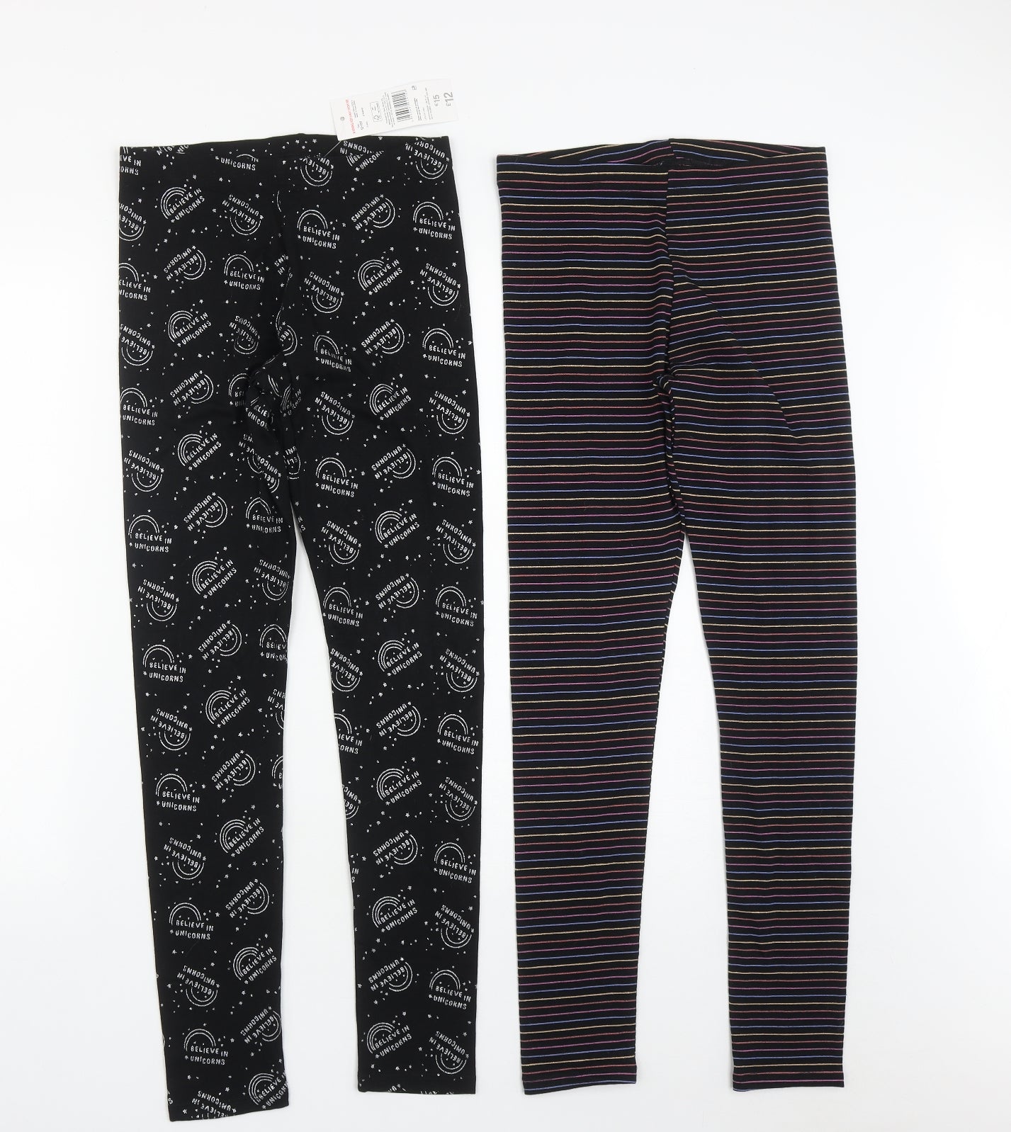 George Girls Multicoloured Geometric Cotton Dress Pants Trousers Size 12-13 Years  Regular  - Pack of 2