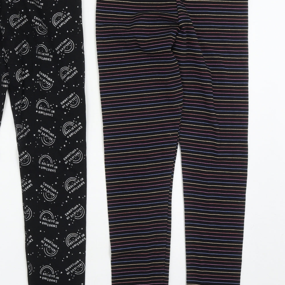 George Girls Multicoloured Geometric Cotton Dress Pants Trousers Size 12-13 Years  Regular  - Pack of 2