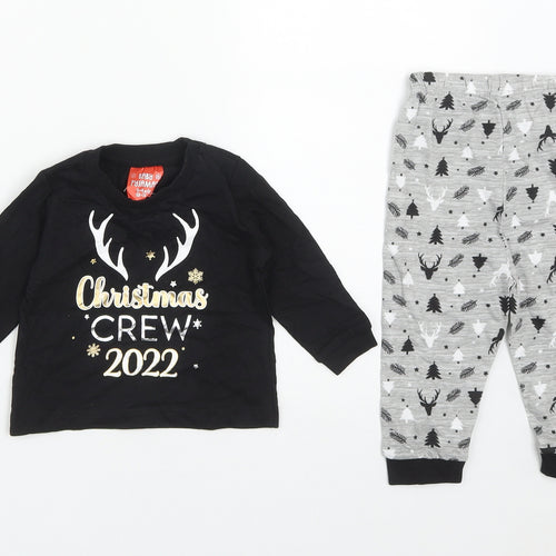 B&M Baby Black  Cotton Trousers Outfit/Set Size 6-9 Months   - Christmas Pyjama set