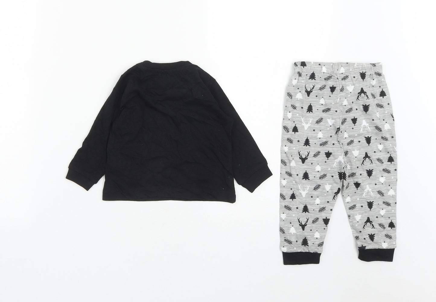 B&M Baby Black  Cotton Trousers Outfit/Set Size 6-9 Months   - Christmas Pyjama set