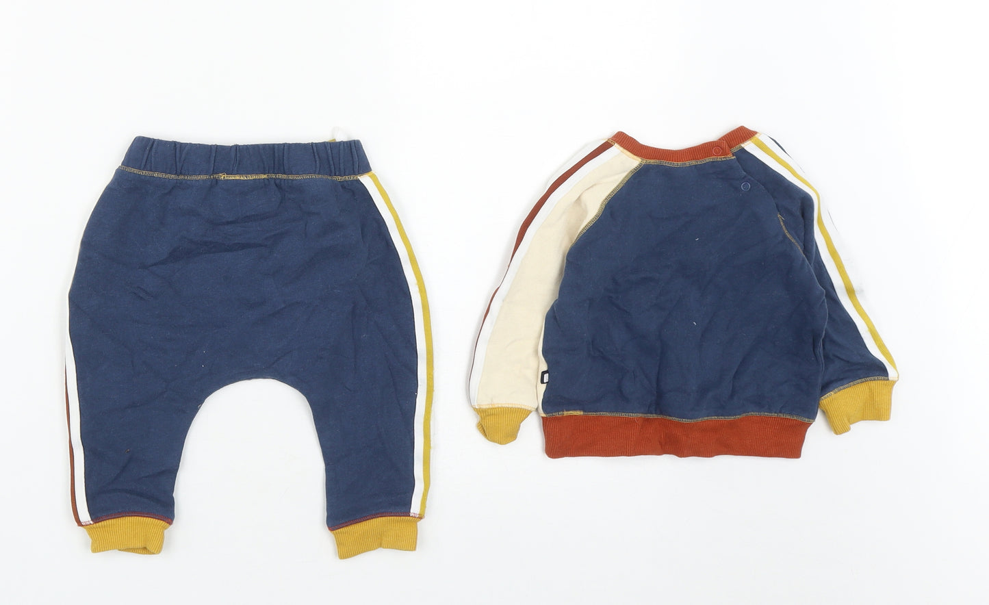 NEXT Boys Multicoloured  Cotton Trousers Set Outfit/Set Size 6-9 Months  Drawstring