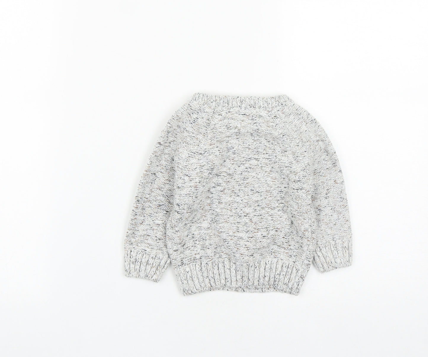 NEXT Baby Beige  Cotton Pullover Jumper Size 6-9 Months  Button - Christmas Rudolph